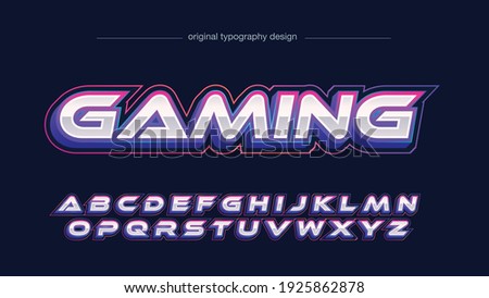Neon Chrome Gaming Logo Futuristic Artistic Font Typography