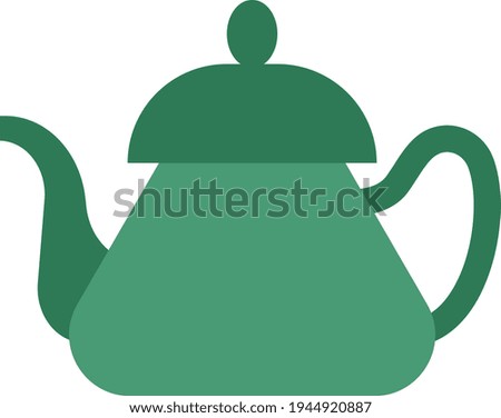 Turquise teapot, illustration, vector on a white background