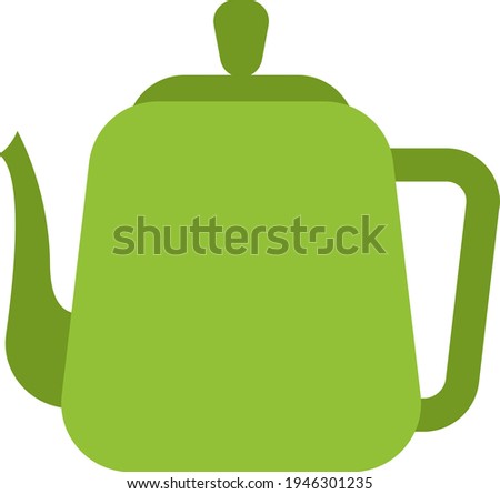 Bright green teapot, illustration, vector on a white background