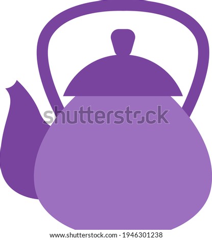 Bright purple teapot, illustration, vector on a white background