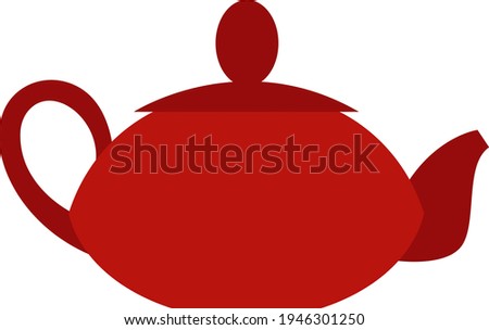 Small red teapot, illustration, vector on a white background