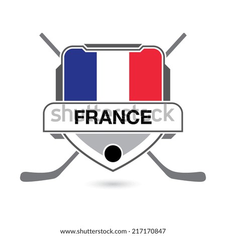 A hockey crest design featuring the flag of France