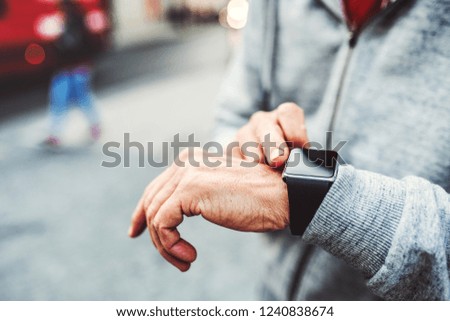 Similar – Image, Stock Photo Unrecognizable man standing in narrow cave