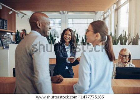 Similar – Image, Stock Photo To the reception Hotel