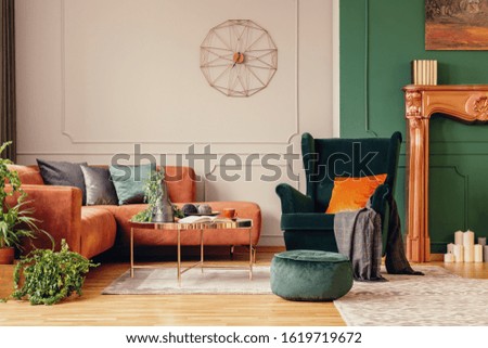 Image, Stock Photo Copper colored sofa copper