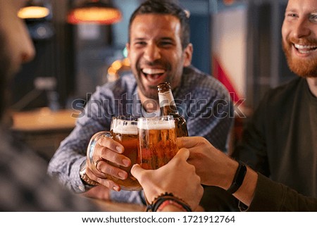 Similar – Image, Stock Photo Man drinking beer Beer