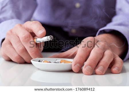 Similar – Image, Stock Photo Ashtray with cigarettes