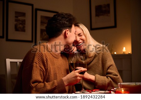 Similar – Image, Stock Photo Candlelight. Candle glasses with burning tea lights