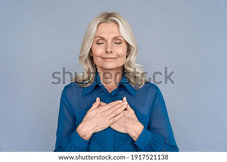 Similar – Image, Stock Photo Calm standing in prayer pose on balcony in summer