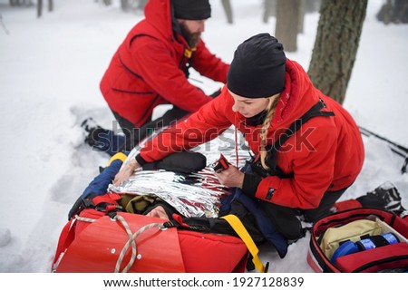 Similar – Foto Bild Winterbetrieb Wald Schnee