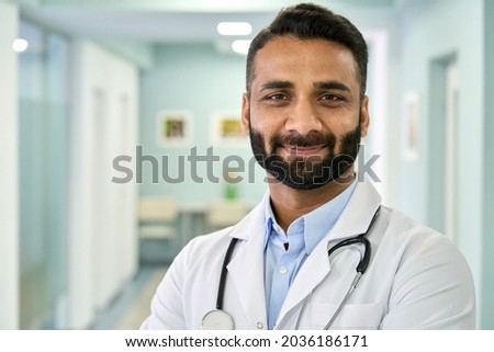 Similar – Image, Stock Photo portrait of doctor man by the window wearing protective mask and gloves indoors. Corona virus concept