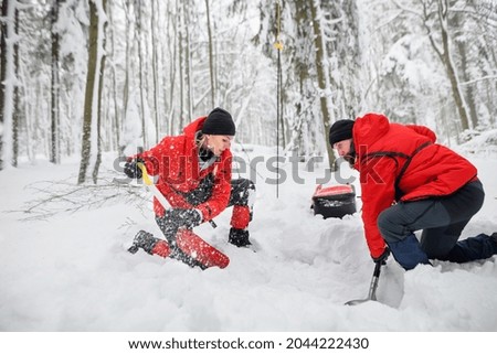 Similar – Foto Bild Winterbetrieb Wald Schnee