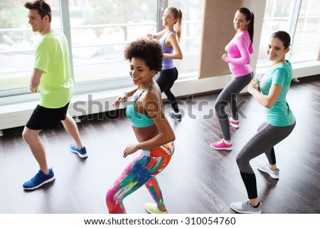 Similar – Image, Stock Photo Dance training of a woman in dance studio | reflection in background in black and white