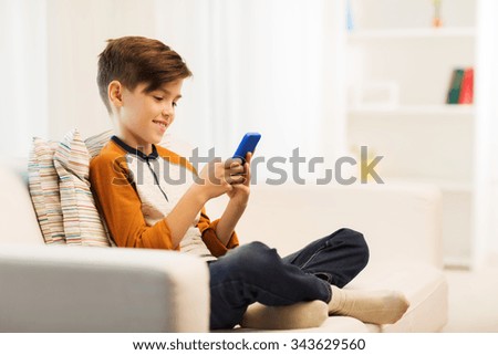 Similar – Image, Stock Photo boy with smartphone