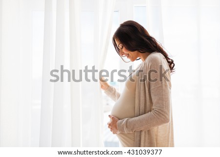 Similar – Image, Stock Photo Close up belly tummy of pregnant woman.