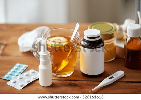 Similar – Image, Stock Photo Cold and flu concept with a tissue box and crumpled tissues