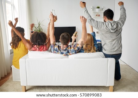 Similar – Image, Stock Photo Black friends sitting back to back in city