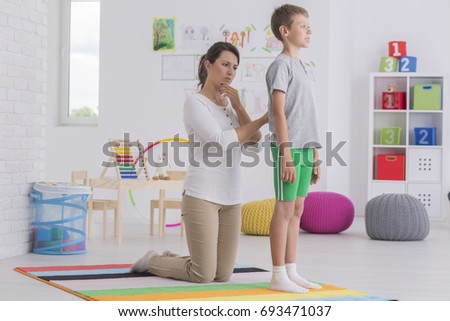 Similar – Image, Stock Photo Woman paining wooden box in blue color with brush