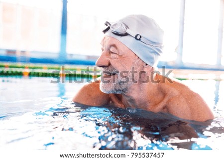 Similar – Image, Stock Photo Pensioners swimming in the lake