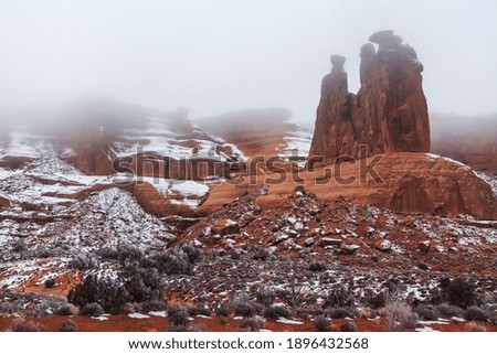 Foggy Morning in Arches National Park, Utah