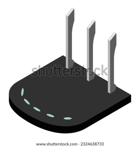 Router isometric icon. Vector wifi router, internet modem for web design isolated on white background