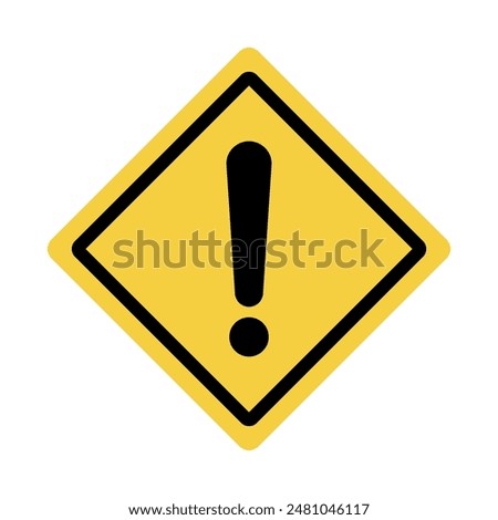 Danger warning board icon. Caution and dangerous area. Yellow sign for safety, hazard shock. Keep out caution warning and risk zone. Vector cartoon illustration