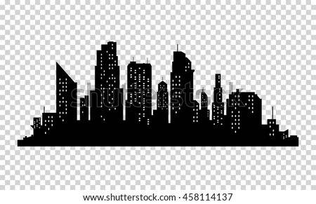 Vector city silhouette with windows. Vector Illustration Stock fotó © 