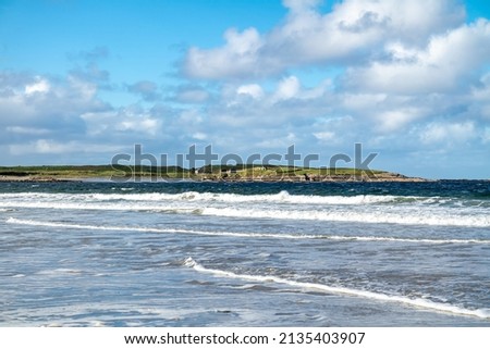The island of Inishkeel in County Donegal, Ireland, seen from Narin beach Stok fotoğraf © 
