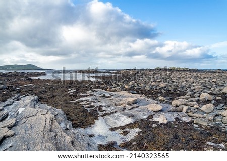 The rocks of Carrickfad by Portnoo at Narin Strand in County Donegal Ireland Stok fotoğraf © 