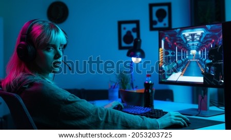 Similar – Image, Stock Photo Caucasian Girl Playing on Table Indoors