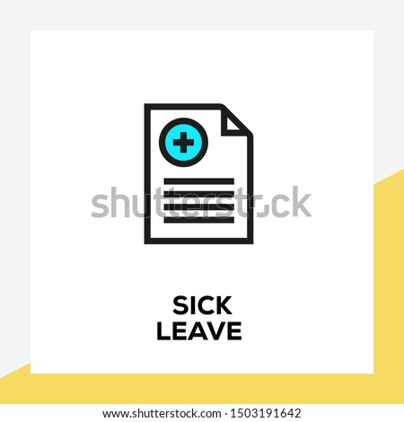 SICK LEAVE AND ILLUSTRATION ICON CONCEPT