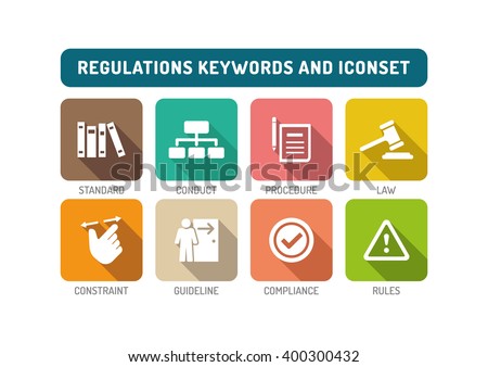 Regulations Flat Icon Set