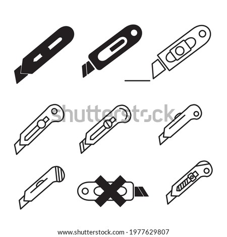 cutter icons set. cutter pack symbol vector elements for infographic web. Сток-фото © 