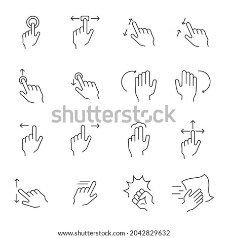 Gesture icons set.Gesture pack symbol vector elements for infographic web