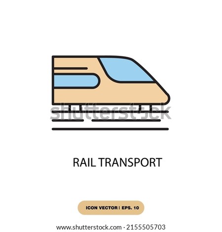arail transport  icons  symbol vector elements for infographic web