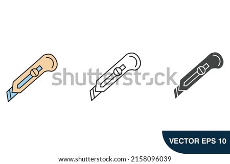 cutter icon set . cutter pack vector elements for infographic web. with trend color Stockfoto © 