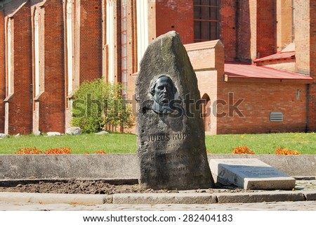 KALININGRAD, RUSSIA - APRIL 25, 2009: the Monument of Julius Rupp - German public figure of the 19th century in Kaliningrad