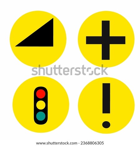 Set of ramp, hospital and red light icons, vector illustration 
