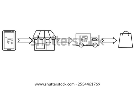 Parcel order delivery status, postal parcel tracking vector icon. Order package processing bar, ship, in transit and delivery alerts. Suitable for express courier delivery applications and web flat si