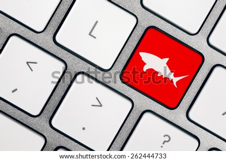 Computer Keyboard with shark symbol