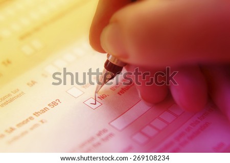 Filling out tax forms