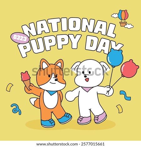 Cute international puppy day illustration