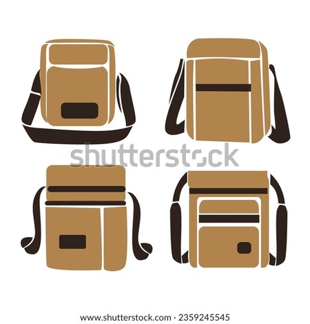 Sling bag shape vector set design