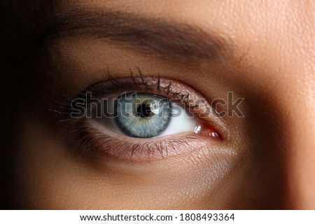 Similar – Image, Stock Photo woman green eyes close up covered with leaf in nature concept of beauty and nature