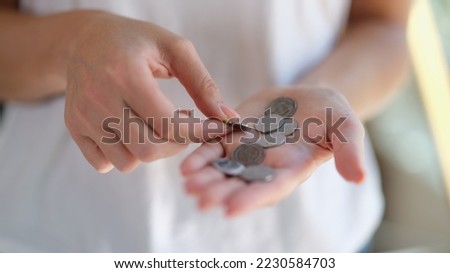 Similar – Image, Stock Photo A handful of cent coins