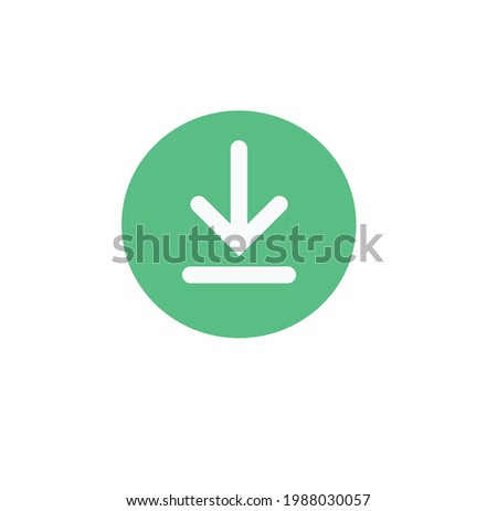 Green Color Download Button , Vector Illustration 