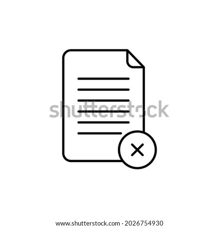 Wrong Document Icon. Delete Document Icon. Vector Design Illustration