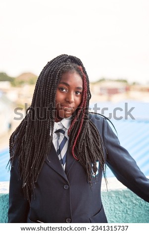 Similar – Image, Stock Photo A teenage girl ties her shoelaces in sneakers, prepares for training