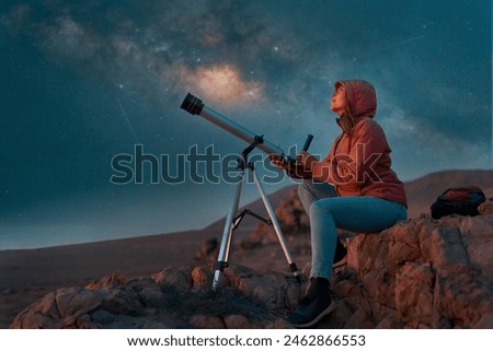 Image, Stock Photo #As# looking up Starry sky