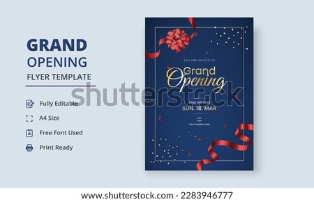 Grand Opening Flyer Template, Realistic grand Opening Invitation, Inauguration Flyer Template, Grand opening ceremony invitation flyer